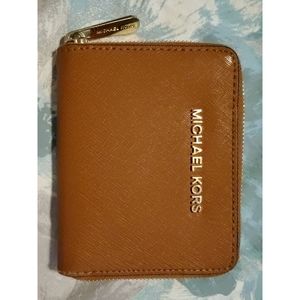 Michael Kors Zip Around Leather Bifold Wallet